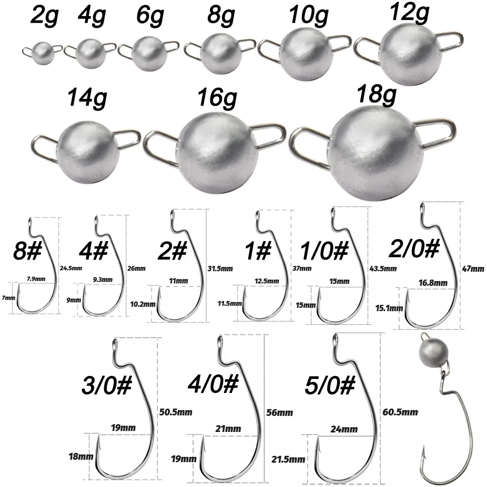 5 adet Metal Jig Kafa Solucan  - Fishing Hook Weedless incelemesi ve fiyatı